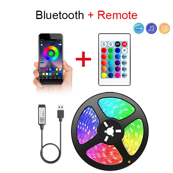 Bluetooth USB LED Strip Light 5050 SMD 5V RGB with App Control