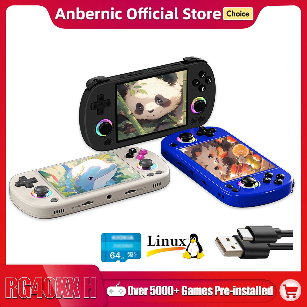 ANBERNIC RG40XX H Retro Handheld Game Console — 4.0" IPS, 5000+ Games, RGB, Wi-Fi