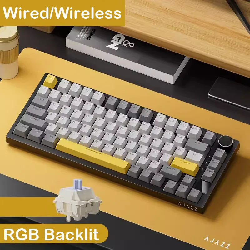 AJAZZ AK820 Pro Mechanical Gaming Keyboard 70% Tri-Mode Hot-Swap RGB PC Mac