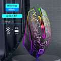 Bluetooth 5.2 RGB Gaming Mouse Wireless Silent Rechargeable 1600 DPI PC Mac 90Hr Battery