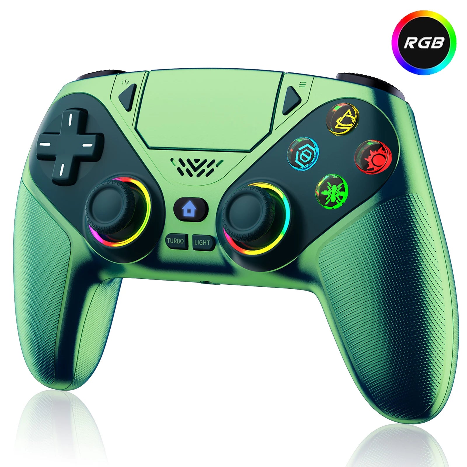 RGB Wireless Gaming Controller PS5 PS5 Pro PC Hall Effect Anti-Drift Macro Turbo