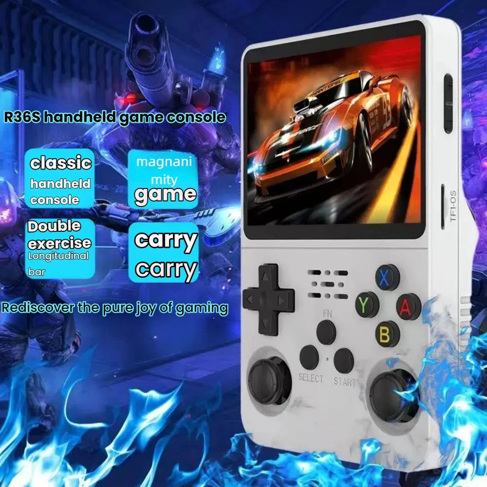 R36S Retro Handheld Game Console 15000 Games 3.5 Inch IPS 64GB Linux Portable