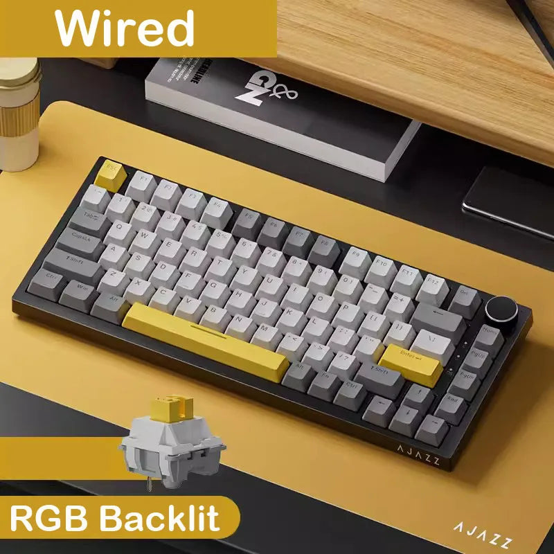 AJAZZ AK820 Pro Mechanical Gaming Keyboard 70% Tri-Mode Hot-Swap RGB PC Mac