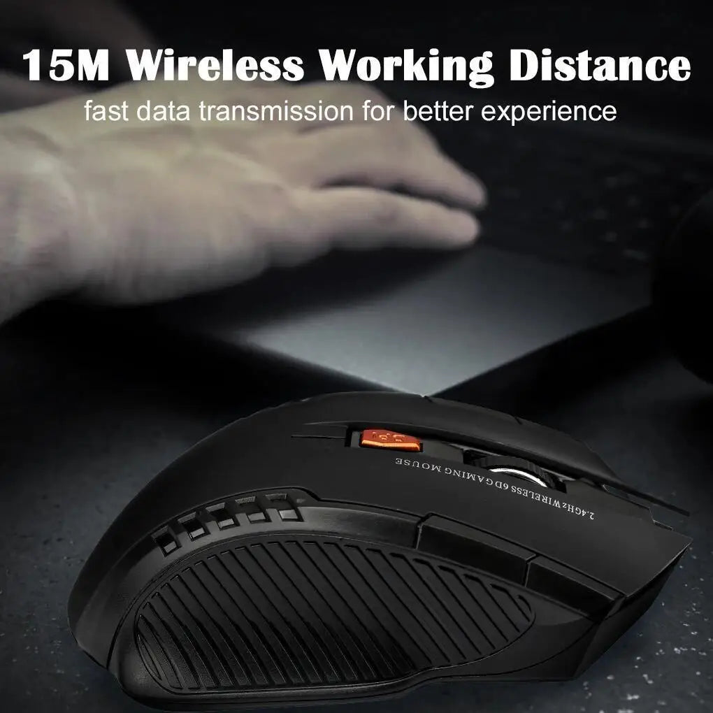 2.4G Wireless Gaming Mouse — 1600DPI, 6 Buttons