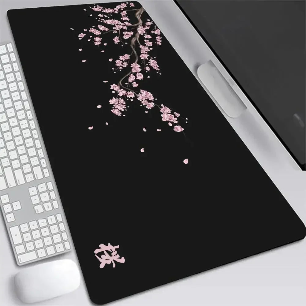 Japan Cherry Blossom XXL Gaming Desk Mat — Sakura Anime Mousepad, Multiple Sizes