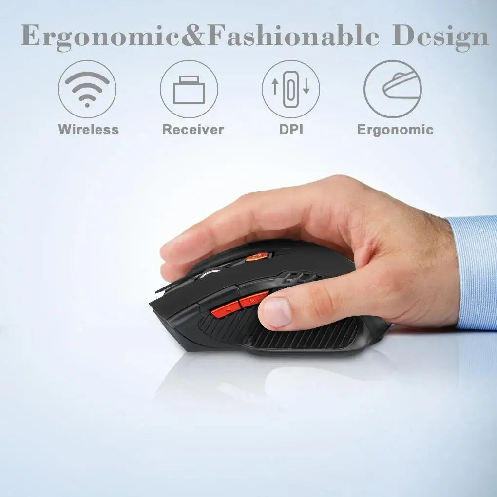 2.4G Wireless Gaming Mouse — 1600DPI, 6 Buttons