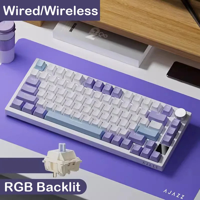 AJAZZ AK820 Pro Mechanical Gaming Keyboard 70% Tri-Mode Hot-Swap RGB PC Mac