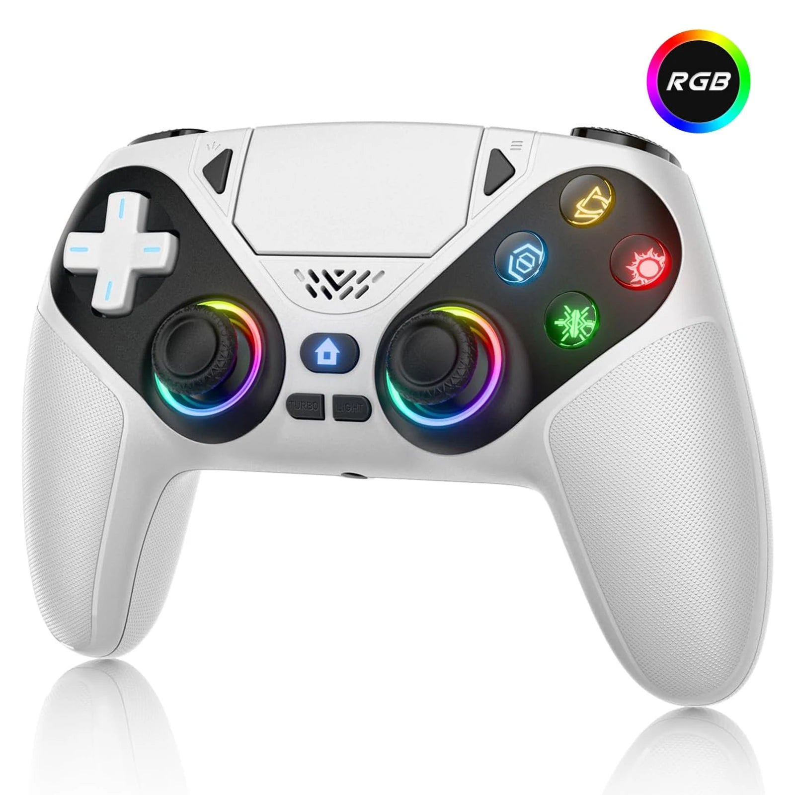 RGB Wireless Gaming Controller PS5 PS5 Pro PC Hall Effect Anti-Drift Macro Turbo