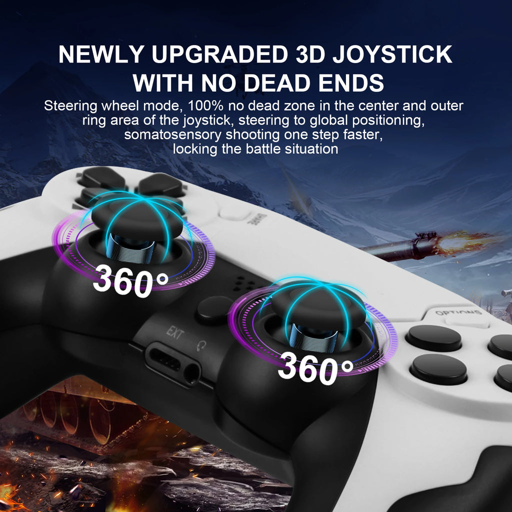 GAMINJA Wireless Gaming Controller PS4 PS3 PC Dual Vibration 6-Axis Gyroscope