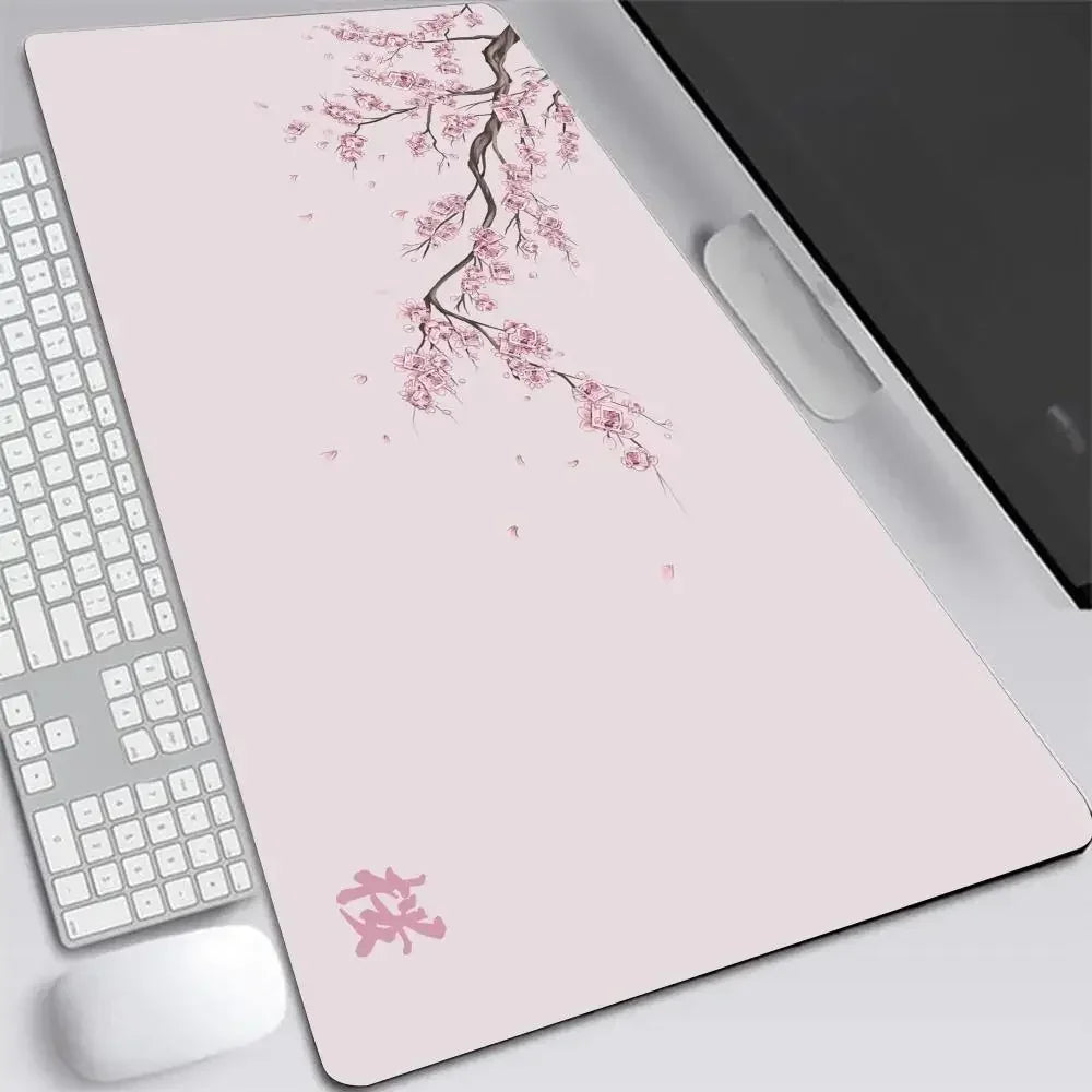 Japan Cherry Blossom XXL Gaming Desk Mat — Sakura Anime Mousepad, Multiple Sizes