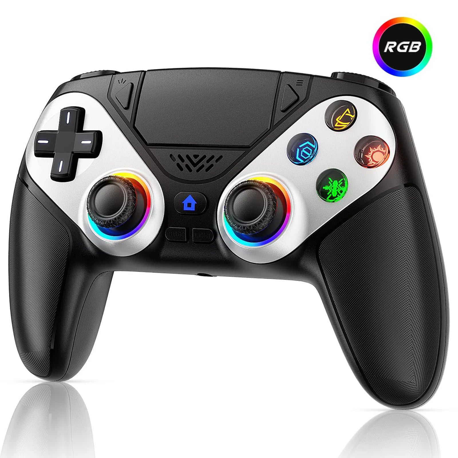 RGB Wireless Gaming Controller PS5 PS5 Pro PC Hall Effect Anti-Drift Macro Turbo