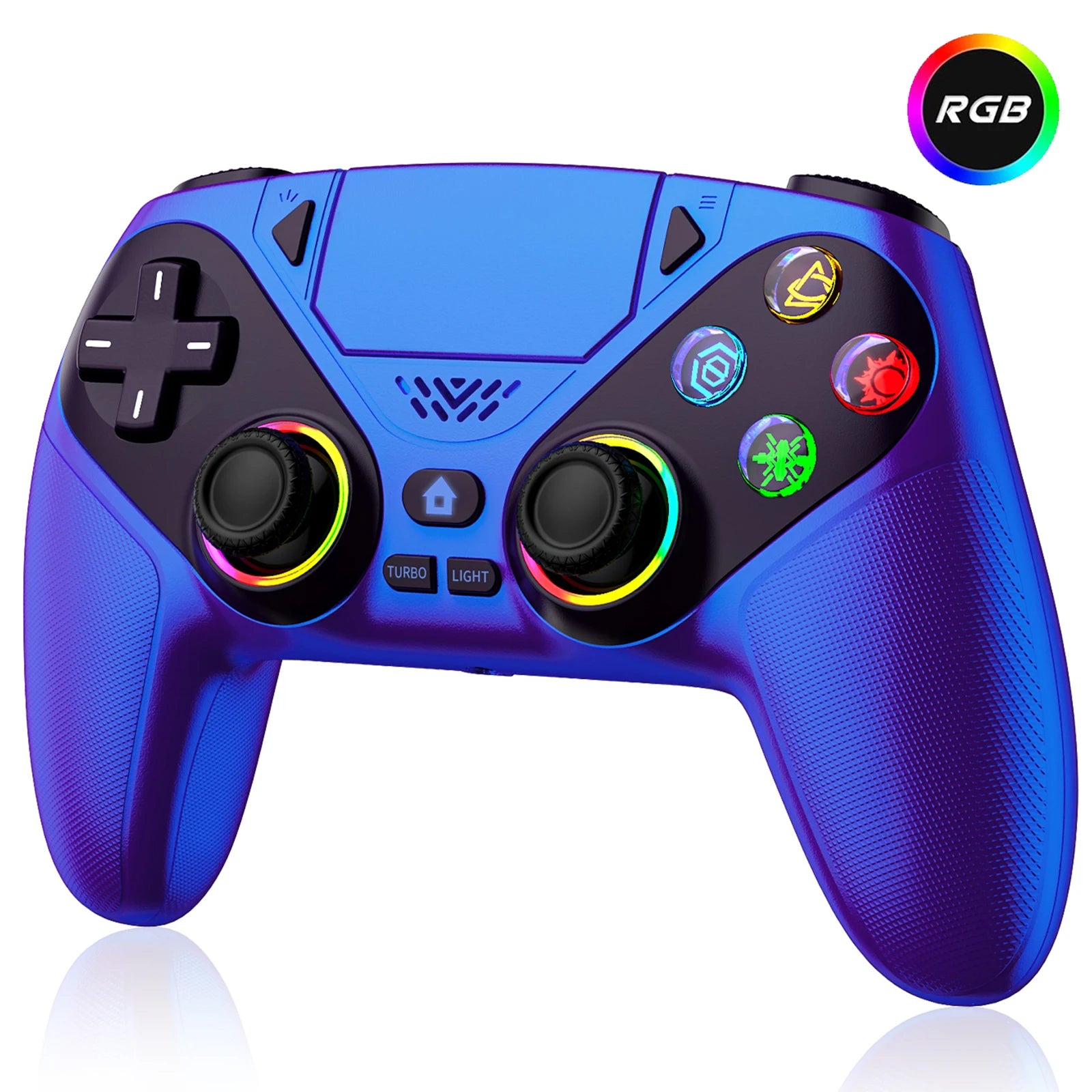 RGB Wireless Gaming Controller PS5 PS5 Pro PC Hall Effect Anti-Drift Macro Turbo