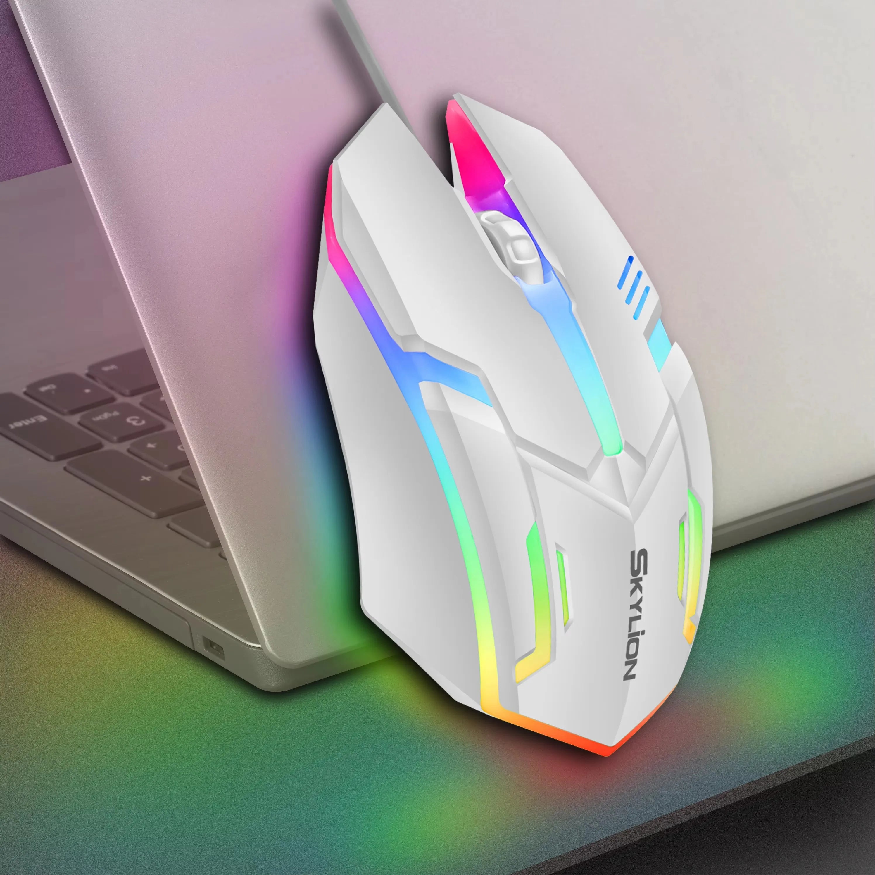 F1 Wired Gaming & Office Mouse with Colorful RGB Lighting