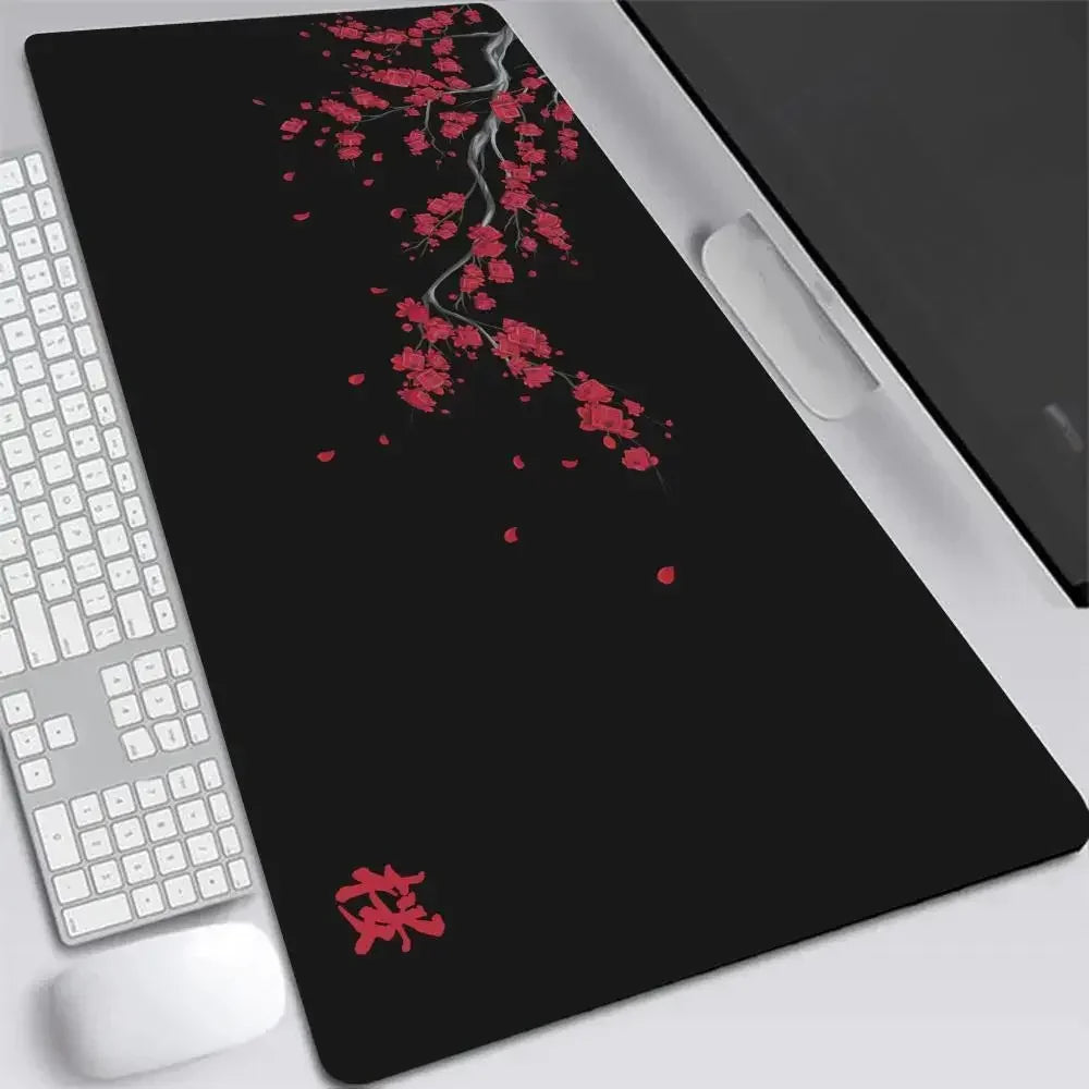 Japan Cherry Blossom XXL Gaming Desk Mat — Sakura Anime Mousepad, Multiple Sizes