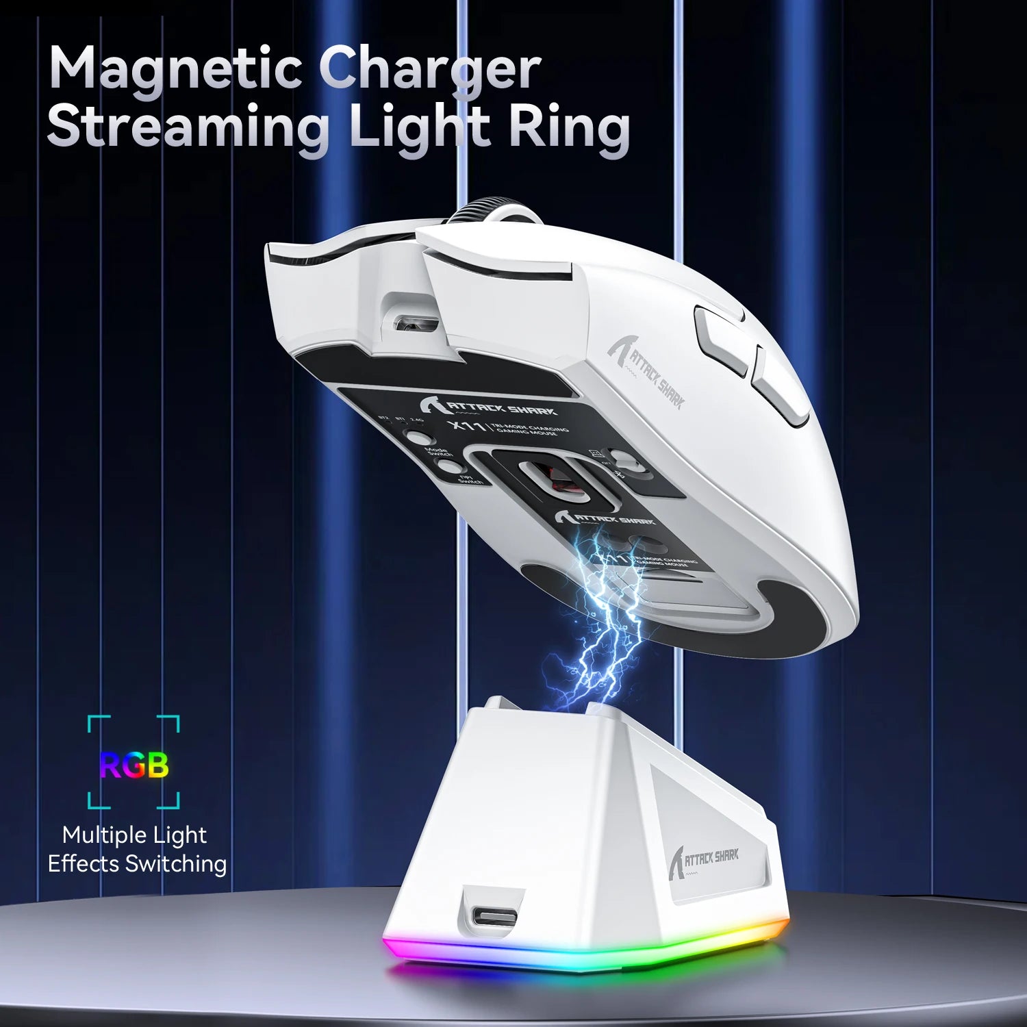 ATTACK SHARK X11 Gaming Mouse Tri-Mode PAW3311 22000 DPI Magnetic Charging Lightweight