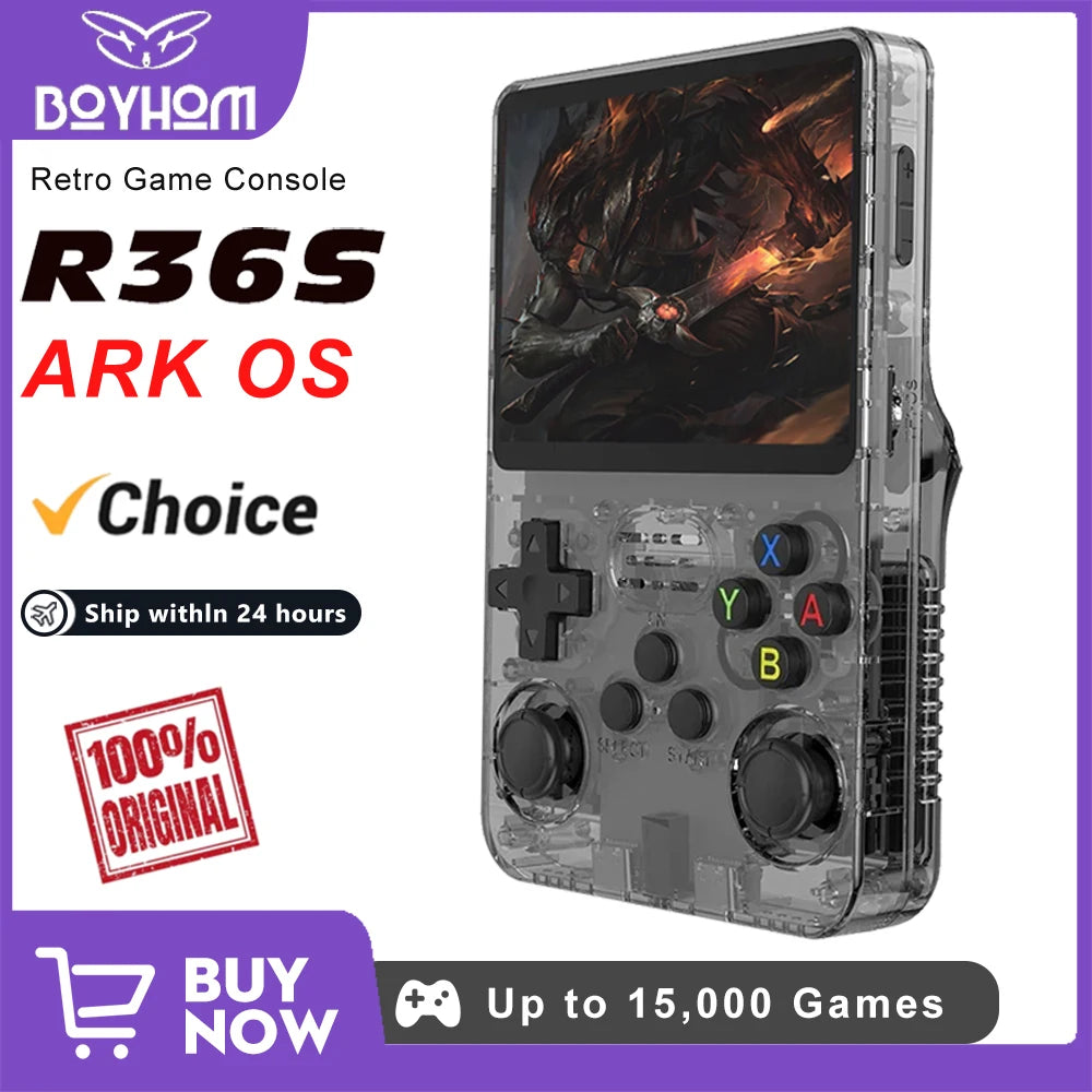 R36S Retro Handheld Game Console 60000 Games 3.5 Inch IPS Portable
