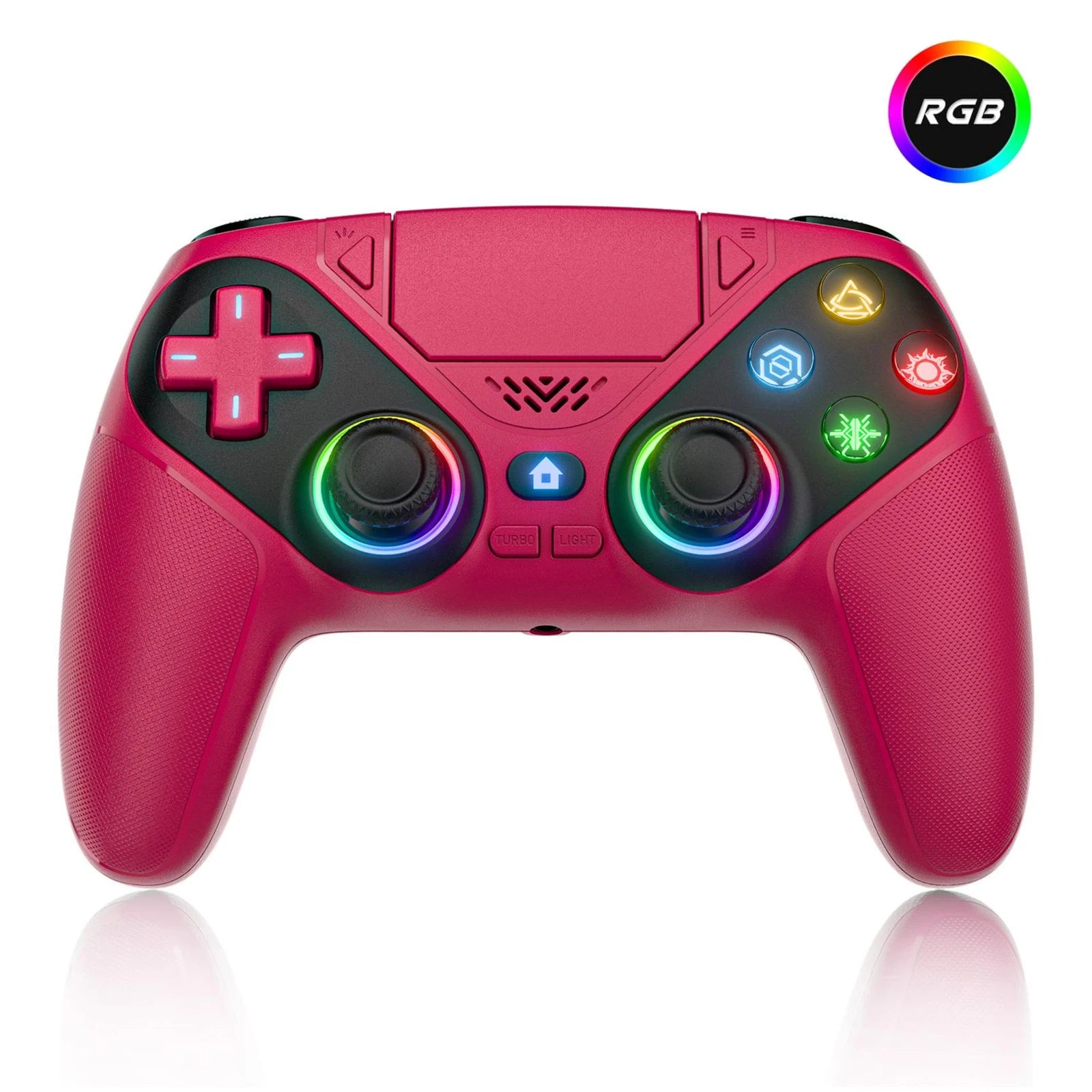 RGB Wireless Gaming Controller PS5 PS5 Pro PC Hall Effect Anti-Drift Macro Turbo