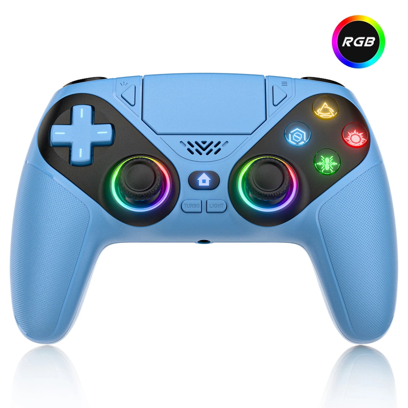 RGB Wireless Gaming Controller PS5 PS5 Pro PC Hall Effect Anti-Drift Macro Turbo